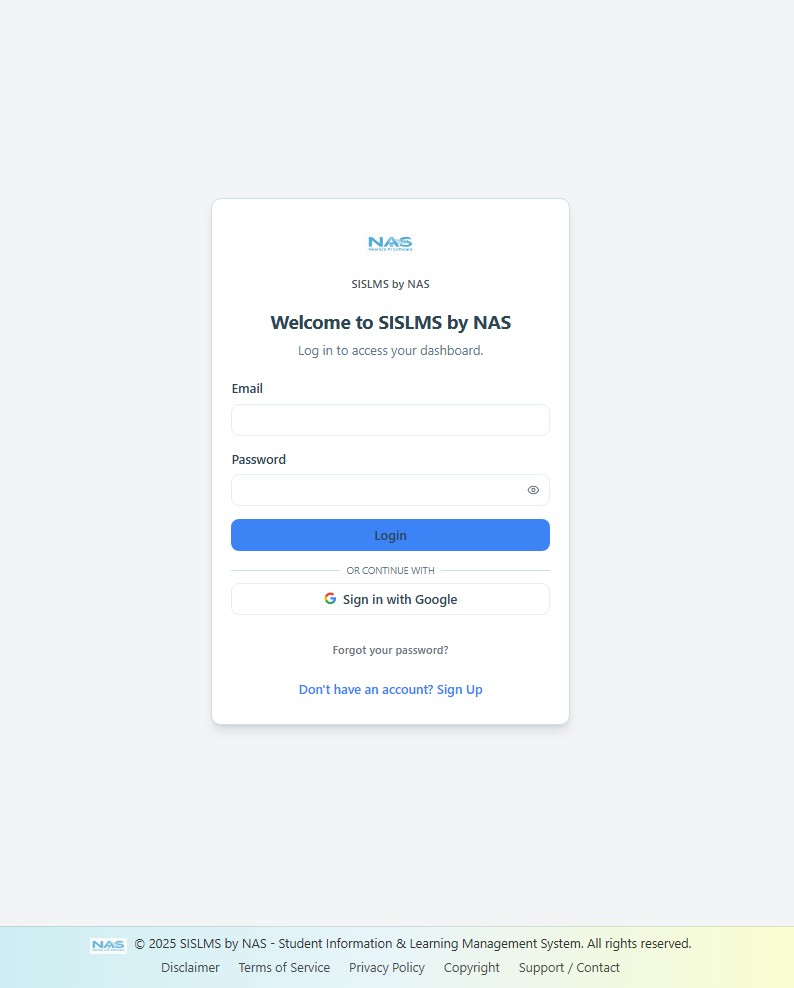 SISLMS Login Page